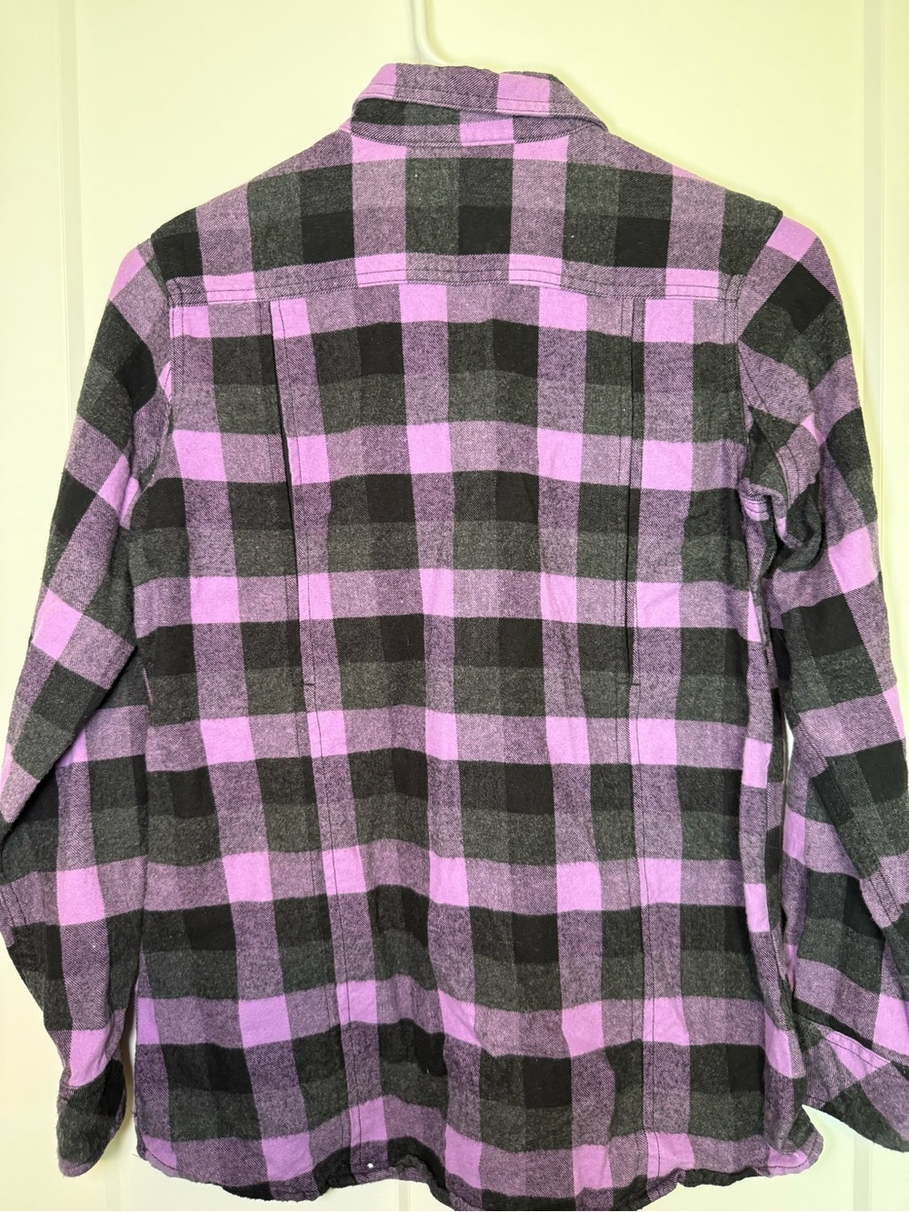 Women’s Purple & Black Plaid Button-Down Flannel 100% cotton - Picture 6 of 14